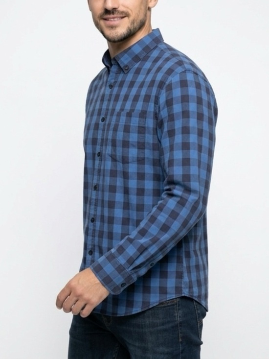 Bowery & Broome Other - Men's long-Sleeve Blue & black Button-Up Shirt
